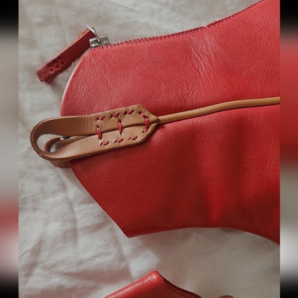 Free People Red Leather Ankle Boho Western Boots - Picture 10 of 12